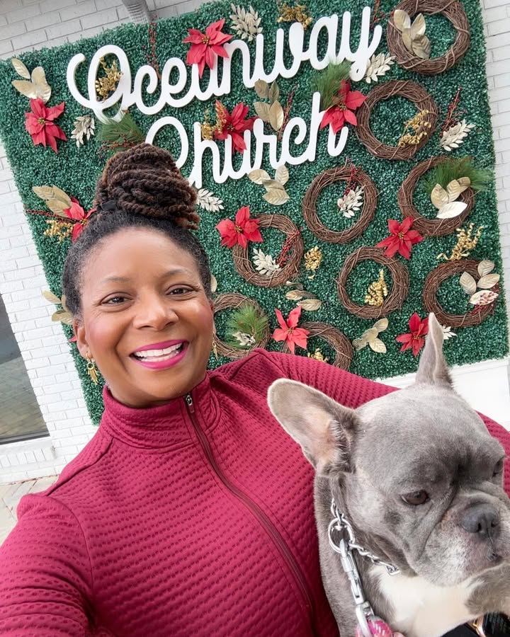 Getting a little walk in with Frida this morning before the big family meal!