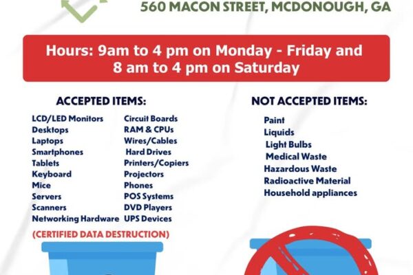 Electronics Recycling Event – City of McDonough